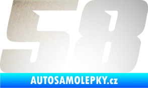 Samolepka Startovní číslo 58 typ 6 odrazková reflexní bílá