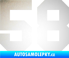 Samolepka Startovní číslo 58 odrazková reflexní bílá