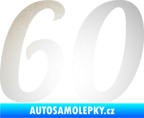 Samolepka Startovní číslo 60 typ 3 odrazková reflexní bílá