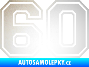 Samolepka Startovní číslo 60 typ 4 odrazková reflexní bílá