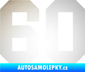 Samolepka Startovní číslo 60 odrazková reflexní bílá