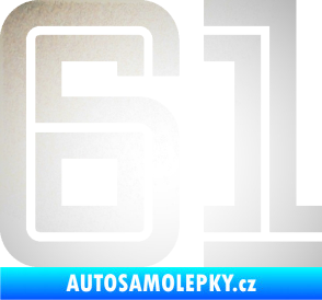 Samolepka Startovní číslo 61 typ 7 odrazková reflexní bílá