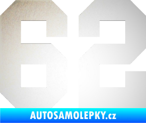Samolepka Startovní číslo 62 odrazková reflexní bílá