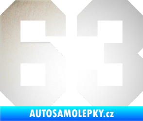 Samolepka Startovní číslo 63 odrazková reflexní bílá
