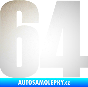 Samolepka Startovní číslo 64 typ 2    odrazková reflexní bílá