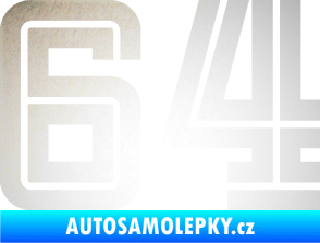 Samolepka Startovní číslo 64 typ 7 odrazková reflexní bílá