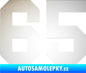 Samolepka Startovní číslo 65 odrazková reflexní bílá