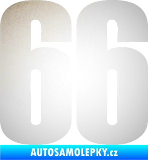 Samolepka Startovní číslo 66 typ 2     odrazková reflexní bílá