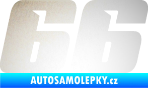 Samolepka Startovní číslo 66 typ 6 odrazková reflexní bílá