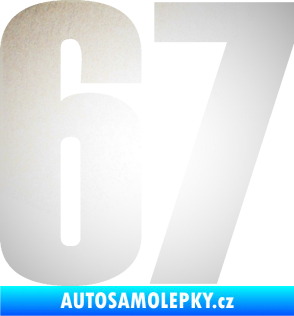 Samolepka Startovní číslo 67 typ 2      odrazková reflexní bílá