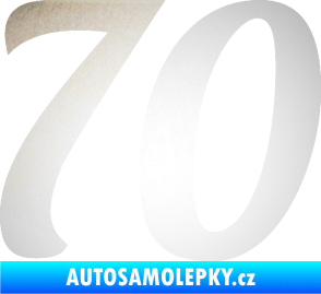 Samolepka Startovní číslo 70 typ 3  odrazková reflexní bílá