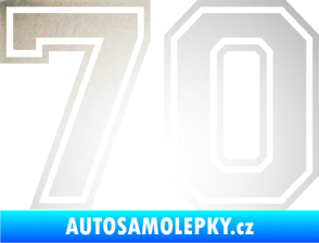 Samolepka Startovní číslo 70 typ 4 odrazková reflexní bílá