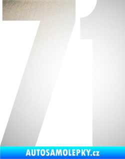 Samolepka Startovní číslo 71 typ 2  odrazková reflexní bílá