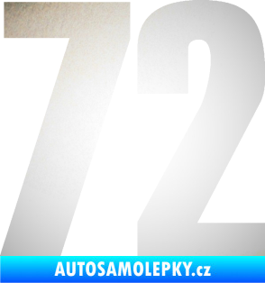 Samolepka Startovní číslo 72 typ 2   odrazková reflexní bílá