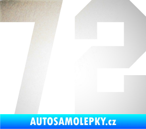 Samolepka Startovní číslo 72 odrazková reflexní bílá