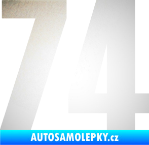 Samolepka Startovní číslo 74 typ 2     odrazková reflexní bílá