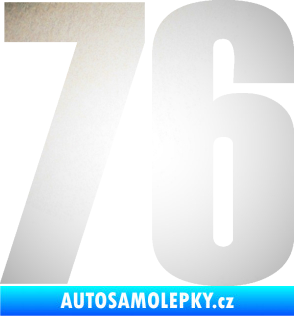 Samolepka Startovní číslo 76 typ 2       odrazková reflexní bílá