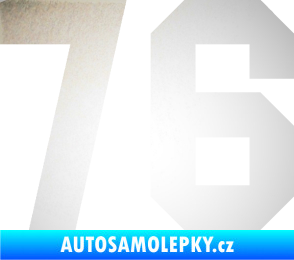 Samolepka Startovní číslo 76 odrazková reflexní bílá