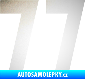 Samolepka Startovní číslo 77 odrazková reflexní bílá