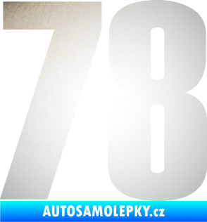 Samolepka Startovní číslo 78 typ 2         odrazková reflexní bílá