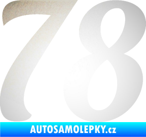 Samolepka Startovní číslo 78 typ 3   odrazková reflexní bílá