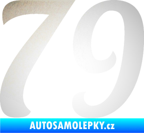 Samolepka Startovní číslo 79 typ 3   odrazková reflexní bílá