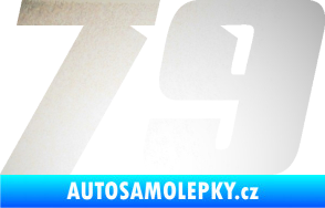 Samolepka Startovní číslo 79 typ 6 odrazková reflexní bílá