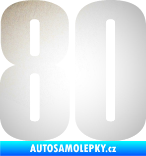 Samolepka Startovní číslo 80 typ 2           odrazková reflexní bílá