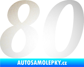 Samolepka Startovní číslo 80 typ 3   odrazková reflexní bílá