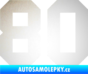 Samolepka Startovní číslo 80 odrazková reflexní bílá