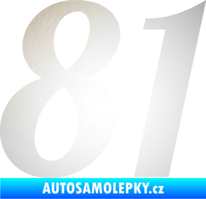 Samolepka Startovní číslo 81 typ 3   odrazková reflexní bílá