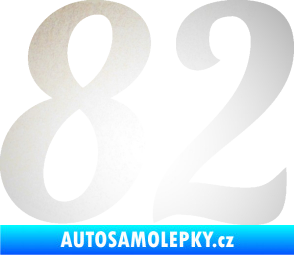 Samolepka Startovní číslo 82 typ 3   odrazková reflexní bílá