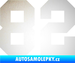 Samolepka Startovní číslo 82 odrazková reflexní bílá