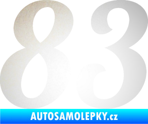 Samolepka Startovní číslo 83 typ 3   odrazková reflexní bílá