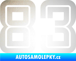 Samolepka Startovní číslo 83 typ 7 odrazková reflexní bílá