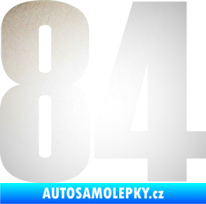 Samolepka Startovní číslo 84 typ 2    odrazková reflexní bílá