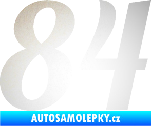 Samolepka Startovní číslo 84 typ 3  odrazková reflexní bílá