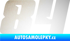 Samolepka Startovní číslo 84 typ 6 odrazková reflexní bílá