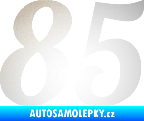 Samolepka Startovní číslo 85 typ 3   odrazková reflexní bílá