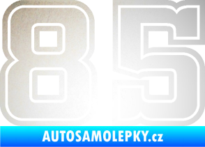 Samolepka Startovní číslo 85 typ 5 odrazková reflexní bílá