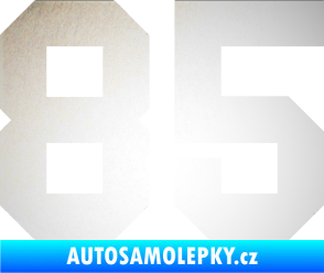 Samolepka Startovní číslo 85 odrazková reflexní bílá