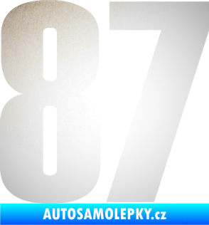 Samolepka Startovní číslo 87 typ 2       odrazková reflexní bílá