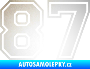 Samolepka Startovní číslo 87 typ 4 odrazková reflexní bílá