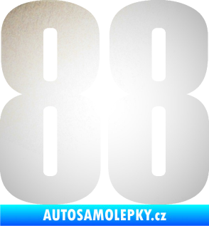 Samolepka Startovní číslo 88 typ 2        odrazková reflexní bílá