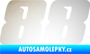 Samolepka Startovní číslo 88 typ 6 odrazková reflexní bílá