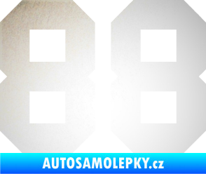 Samolepka Startovní číslo 88 odrazková reflexní bílá