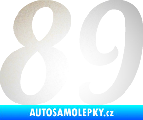Samolepka Startovní číslo 89 typ 3  odrazková reflexní bílá