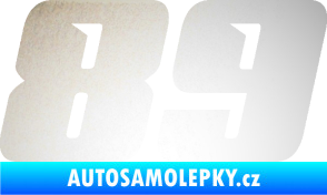 Samolepka Startovní číslo 89 typ 6 odrazková reflexní bílá