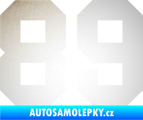Samolepka Startovní číslo 89 odrazková reflexní bílá