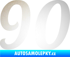 Samolepka Startovní číslo 90 typ 3   odrazková reflexní bílá